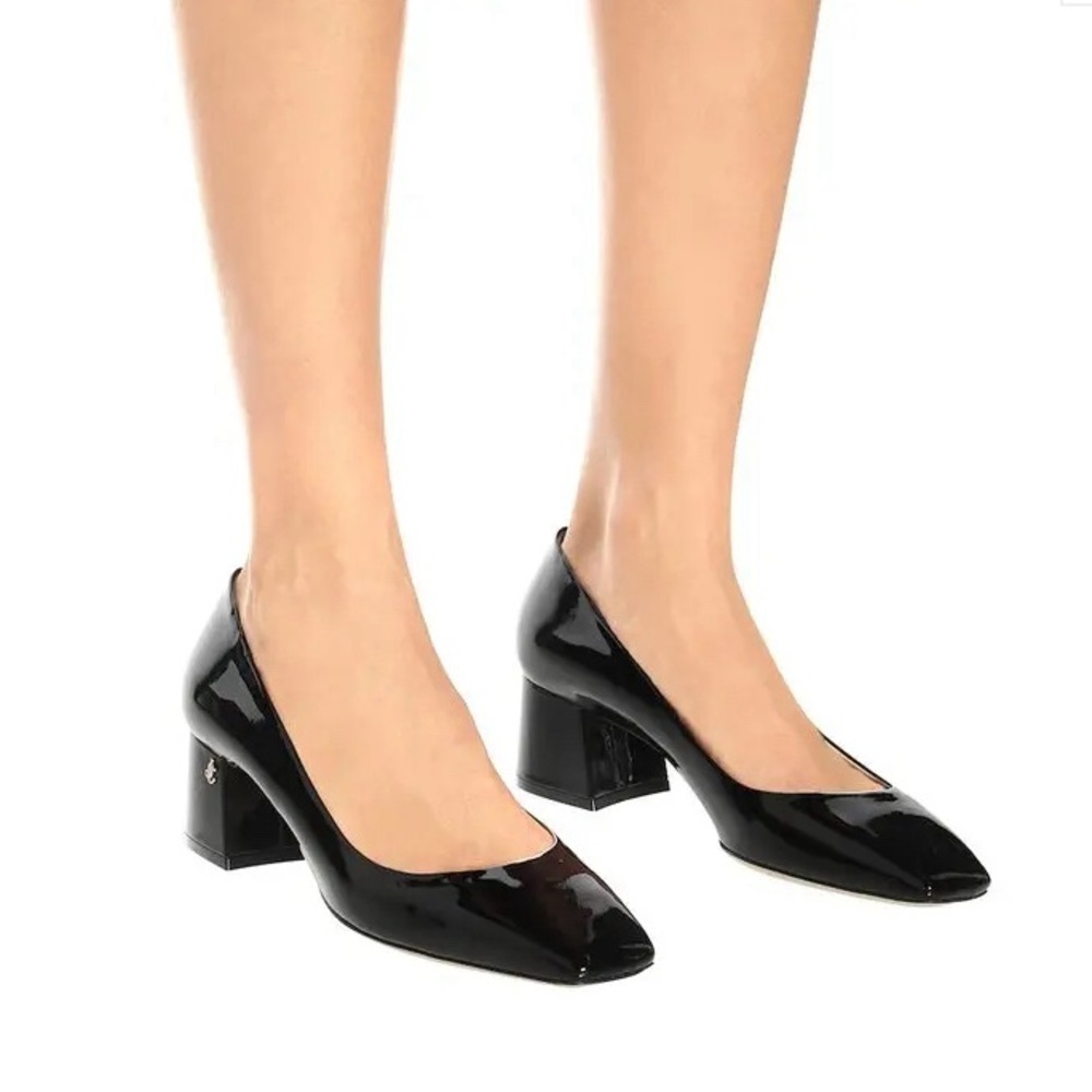 Jimmy Choo Black Patent Leather Block Heel Pumps